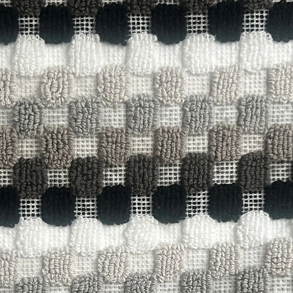 Deborah Connolly Home Set White Charcoal Bath‎ Towels with Fringe